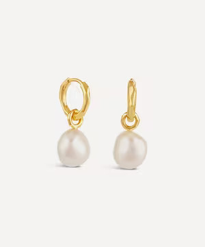 22ct Gold-Plated Vermeil Silver Thalassa Keshi Baroque Pearl Drop Earrings | Liberty London (UK)