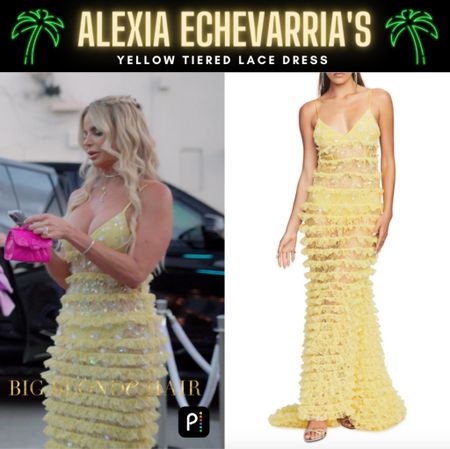 Hello Yellow // Get Details On Alexia Echevarria’s Yellow Tiered Lace Dress With The Link In Our Bio #RHOM #AlexiaEchevarria 