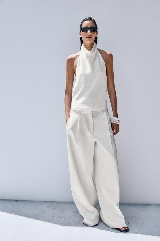 SATIN EFFECT HALTER TOP | Zara US