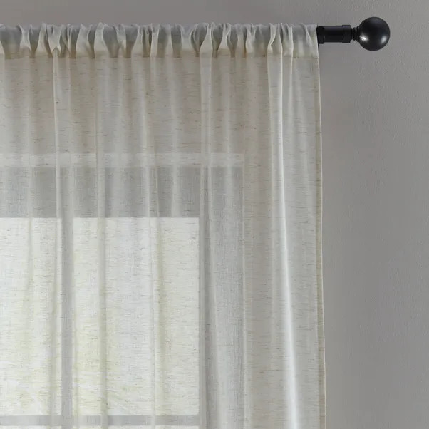 Marley Linen Slot Top Voile Panel | Dunelm