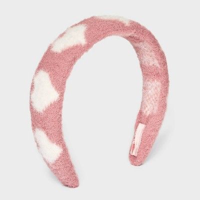 Girls' Fuzzy Knit Heart Headband - art class™ Pink | Target