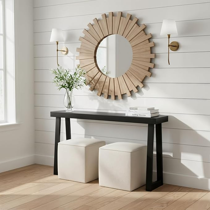 Plank+Beam Solid Wood Console Table, 56 Inch, Sofa Table, Narrow Entryway Table for Hallway, Behi... | Amazon (US)