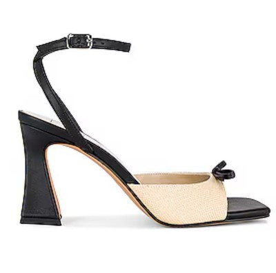 X For Love & Lemons Natalie Heel Sandals Beige Natural Black DOLCE VITA 7.5 | eBay US