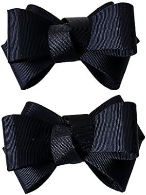 Douqu Pair Ribbon Big Bow Butterfly Shoe Clips Shoe Ornaments Shoe Ribbon Charm Accessory (Black) | Amazon (US)
