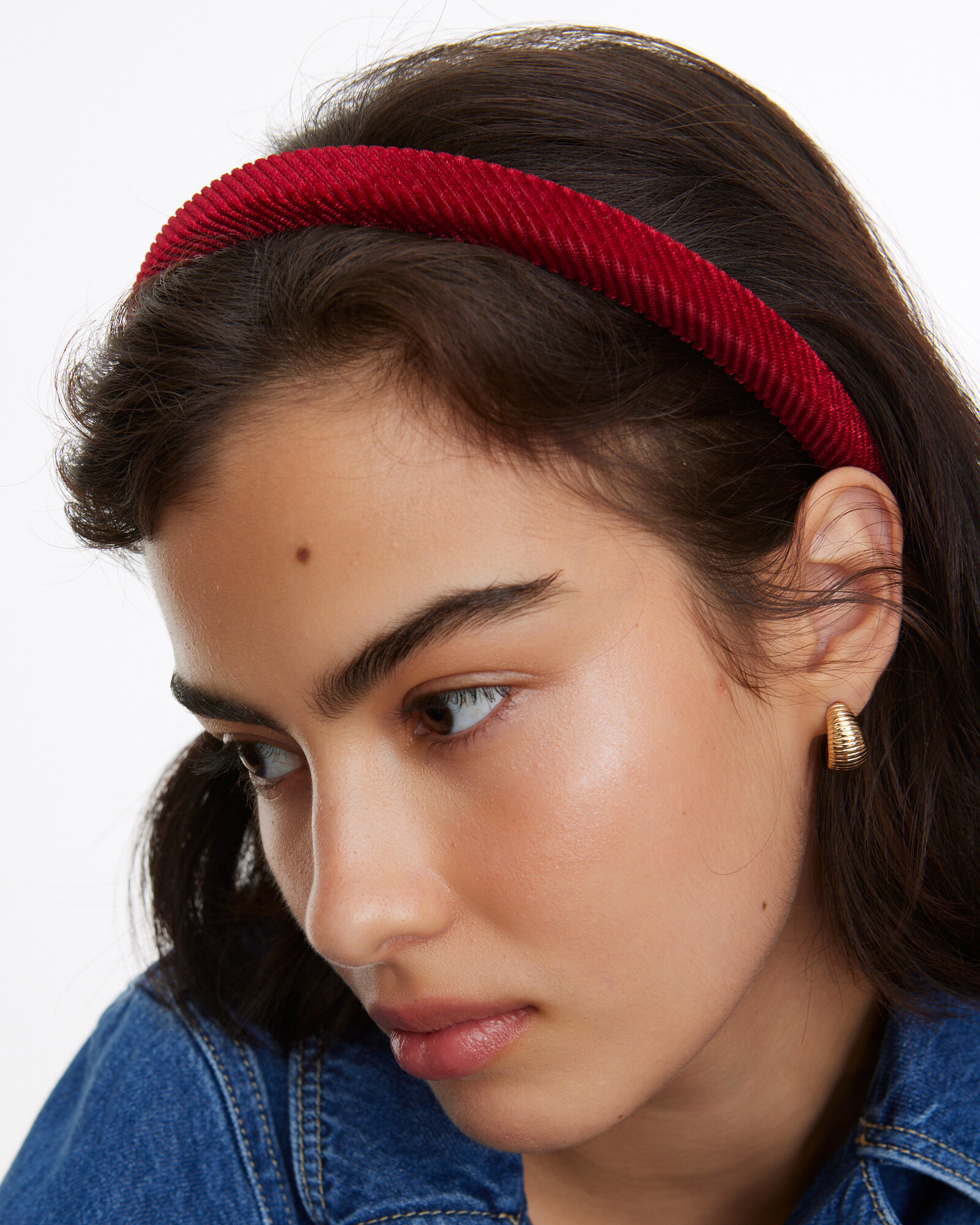 Fletcher Ribbed Red Velvet Headband | Oliver Bonas | Oliver Bonas (Global)
