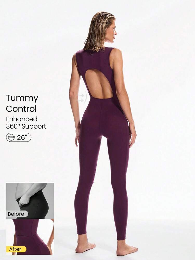 GLOWMODE 26'' FeatherFit™-Air Sweat-Wicking Quick-Dry Flow And Go Tummy Control Cutout Back Squ... | SHEIN