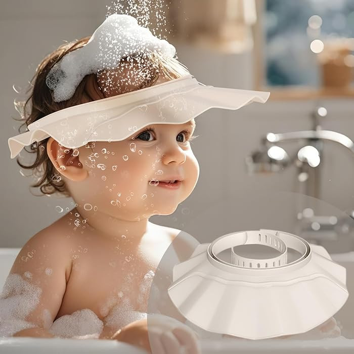 Baby Shower Cap Hat Soft Adjustable Bath Head Cap Visor for Washing Hair Safe Shampoo Shower Bath... | Amazon (US)