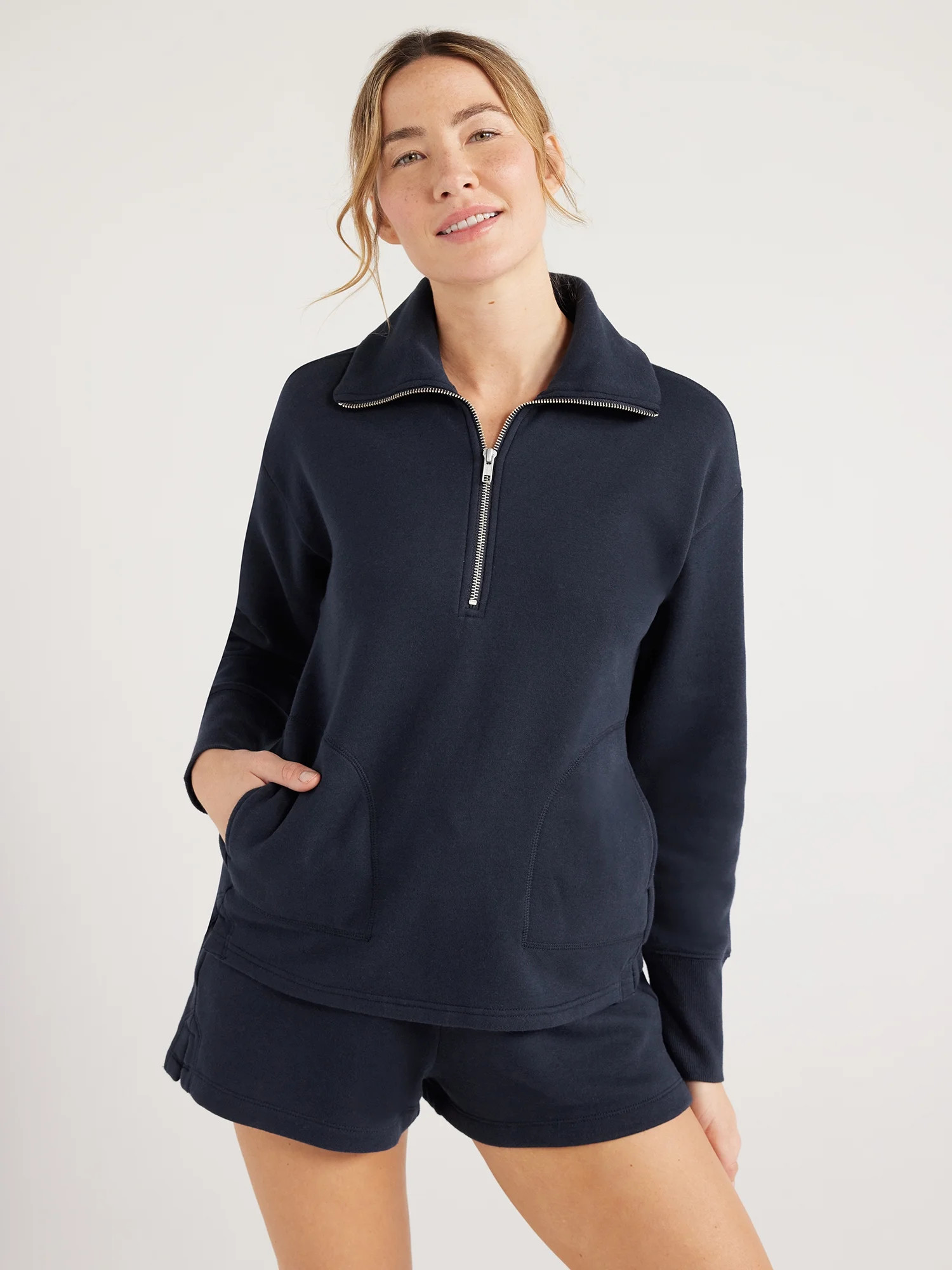 Free Assembly Women's Half Zip Sweatshirt, Sizes XS-XXXL | Walmart (US)