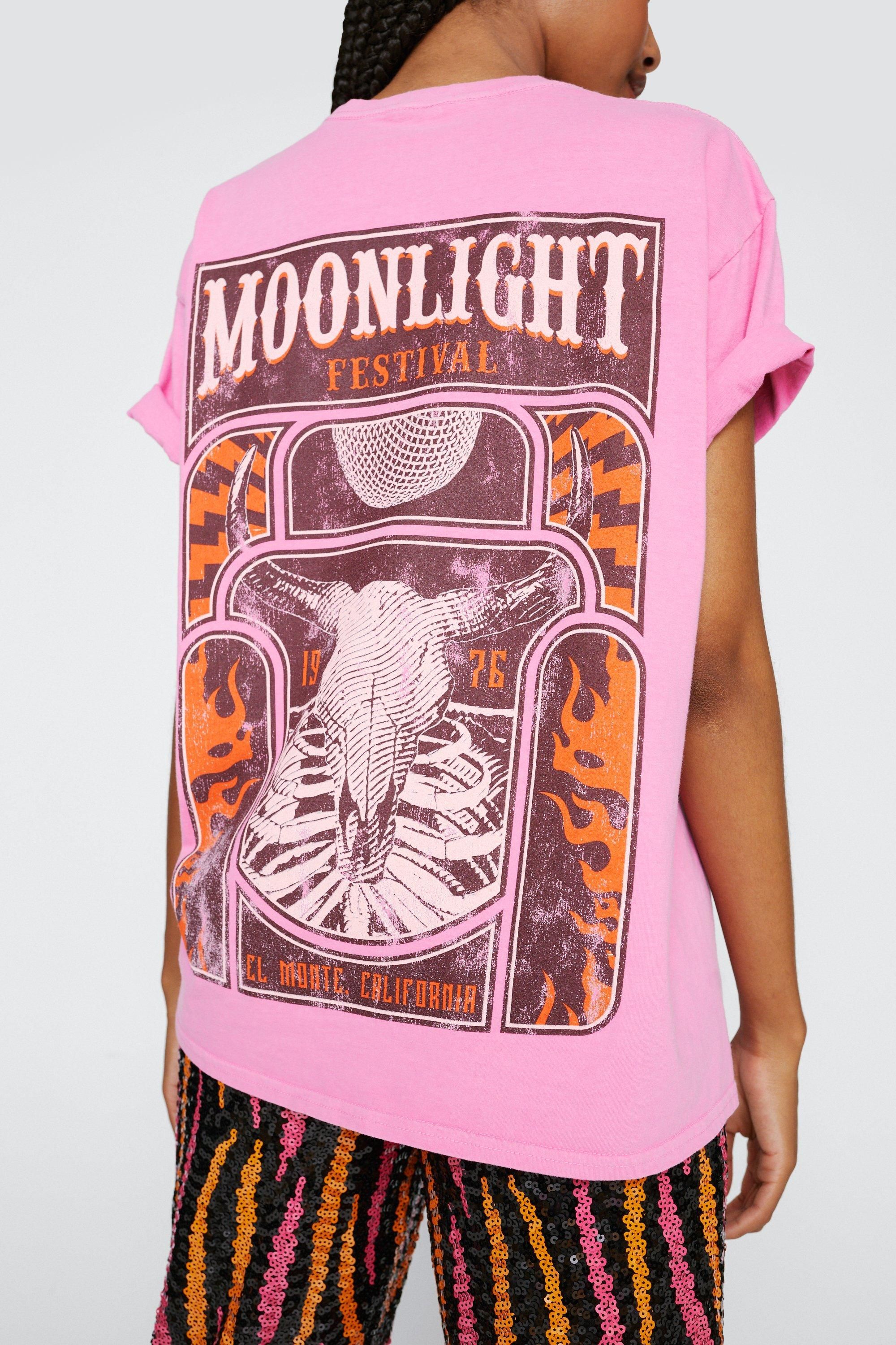 Moon Light Washed Oversized Graphic T-shirt | Nasty Gal (US)