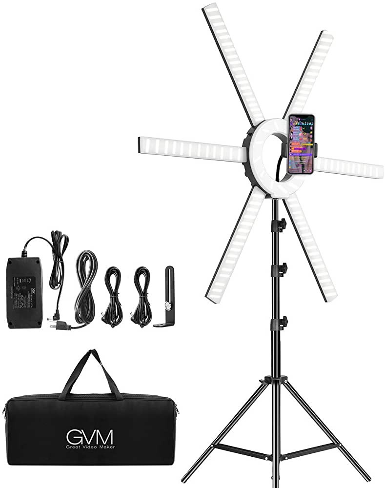GVM Great Video Maker 600S LED Ring Light, 90W Dimmable Led Video Light Kit with Detachable Light... | Amazon (US)