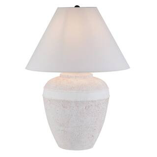 Meyer&Cross Chiara 22.5 in. White Ceramic Table Lamp with Fabric Shade TL1997 - The Home Depot | The Home Depot