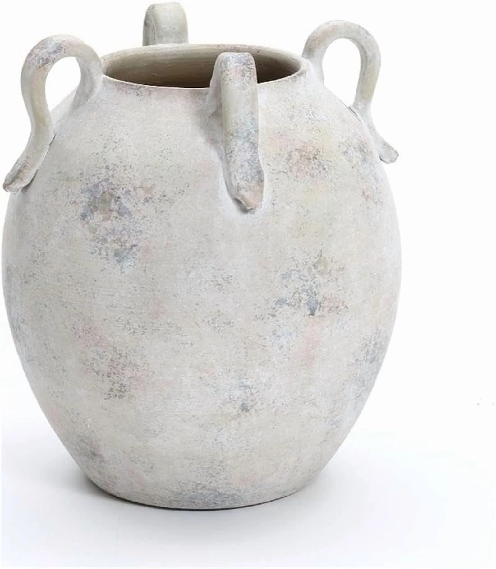 LuxenHome Vintage Ceramic Round Vase Multi Gray and White Terracotta Vaes with Handles Farmhouse ... | Walmart (US)