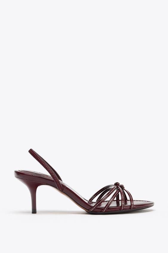 TOPSTITCH DETAIL HEELED SANDALS | Zara UK