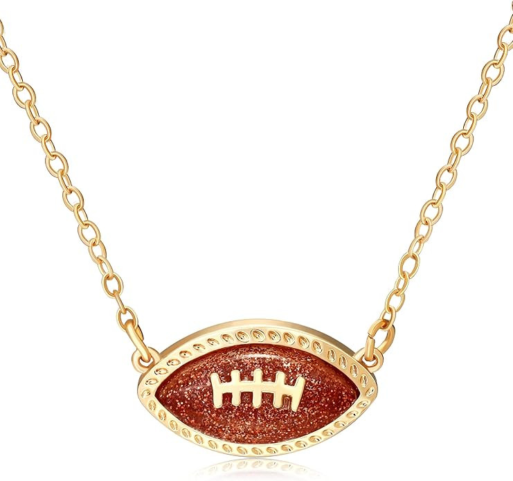 Dainty Gold Football Baseball Basketball Soccer Ball Sports Necklace for Women Trendy Sports Mom ... | Amazon (US)