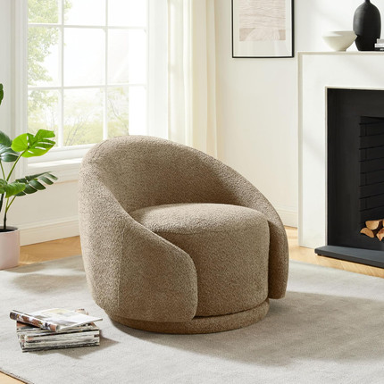 Click for more info about Swivel Barrel Chair, Upholstered Modern Round Accent Arm Chairs, 360° Swivel Single Sofa Armchai...