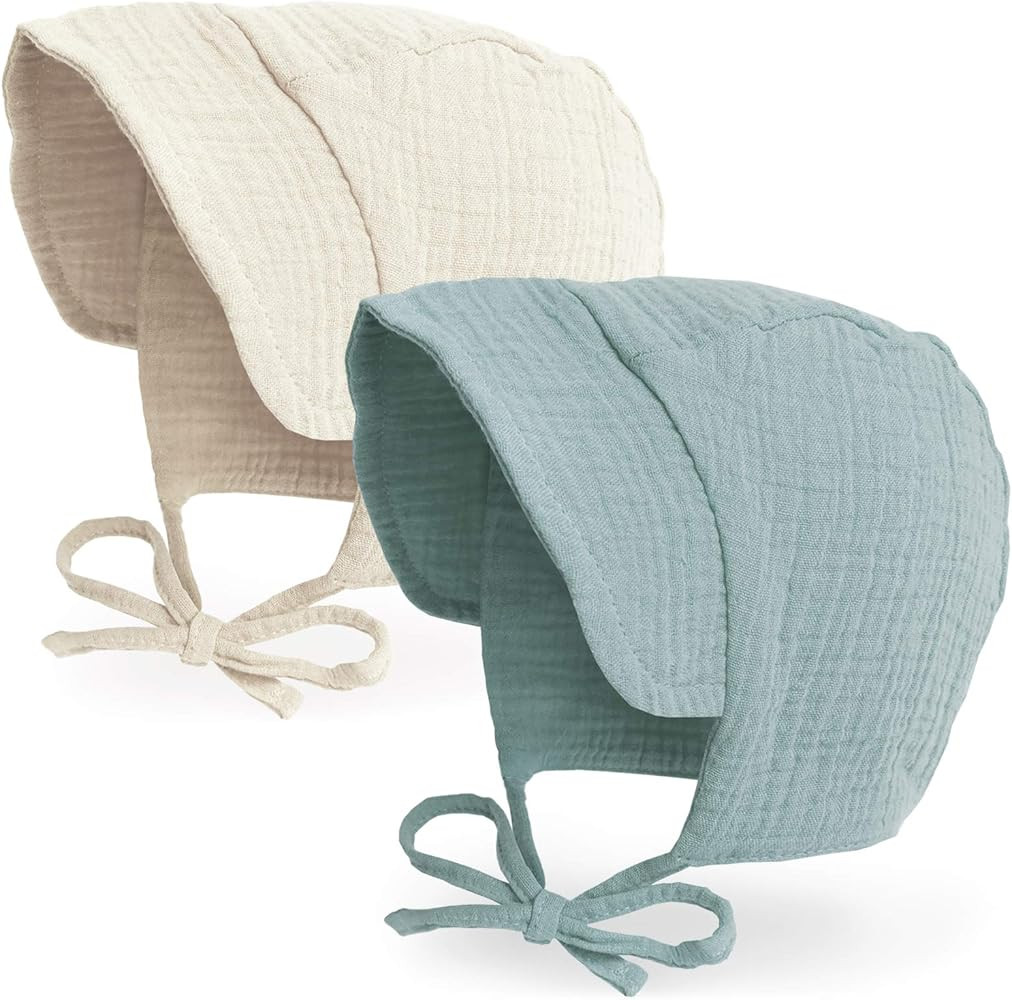 JELLYTREE Baby Hat Brimmed Sun Bonnet Muslin Double Gauze Toddler Sun Hat Infant Boys Girls Beani... | Amazon (US)