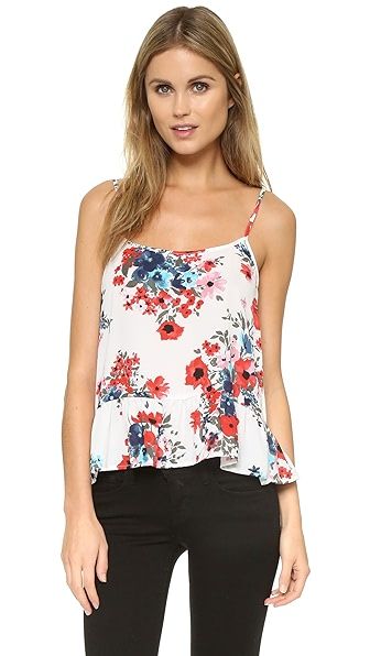 Blushing Floral Tank with Ruffle | Shopbop