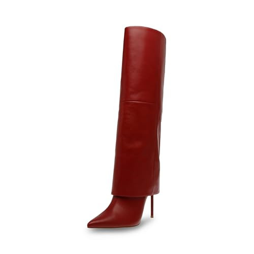 Steve Madden Women's Smith Knee High Boot, Red Leather, 6.5 | Amazon (US)