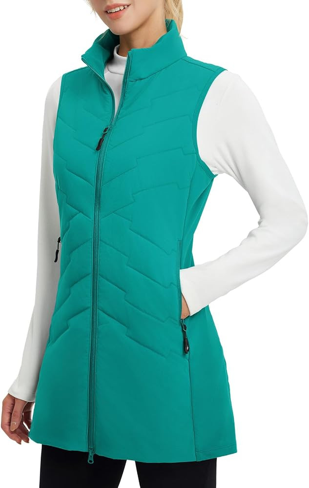 baleaf Running Vest for Women Long Puffer Fall Coat Sleeveless Jacket Outerwear Winter Warm Fleec... | Amazon (US)