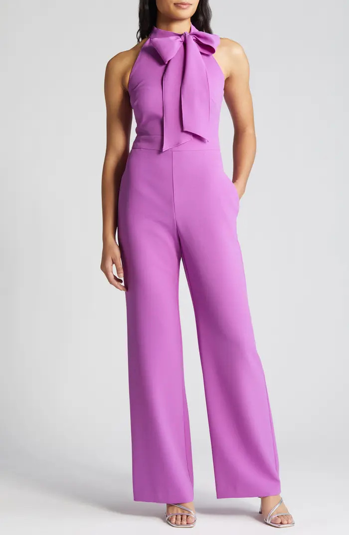 Bow Sleeeveless Crepe Jumpsuit | Nordstrom
