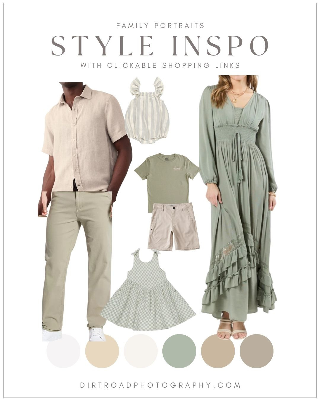 Earthy sage with cozy neutrals = grounded and beautiful outfits for family pictures.

A foolproof palette for every location.

#familyoutfitplanning #springphotos #styleguideforphotographers

#LTKBaby #LTKStyleTip #LTKFamily
