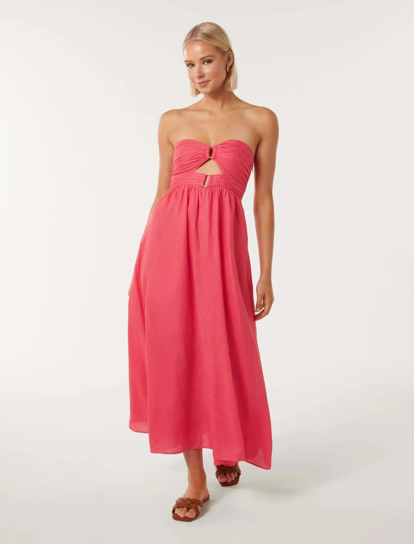 Aaliyah Strapless Ruched Midi Dress | Forever New (UK & IE)