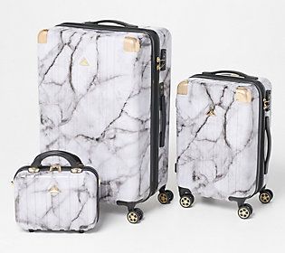 Triforce 3-pc Luggage Set w/ Built-in Scale and Cup Holder | QVC