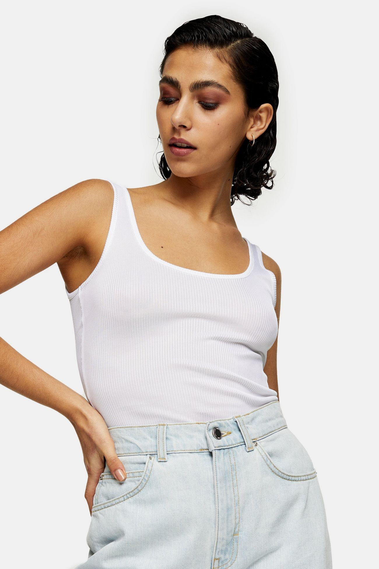 **White Ribbed Tank by Topshop Boutique | Topshop US