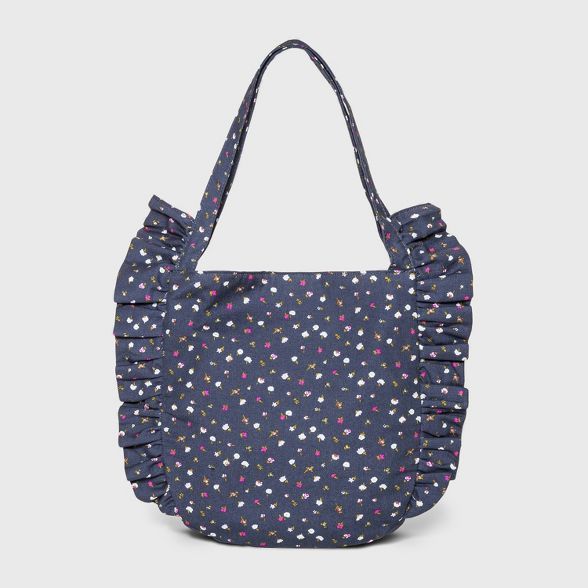 Girls' Ruffle Tote Handbag - Cat & Jack™ Navy | Target