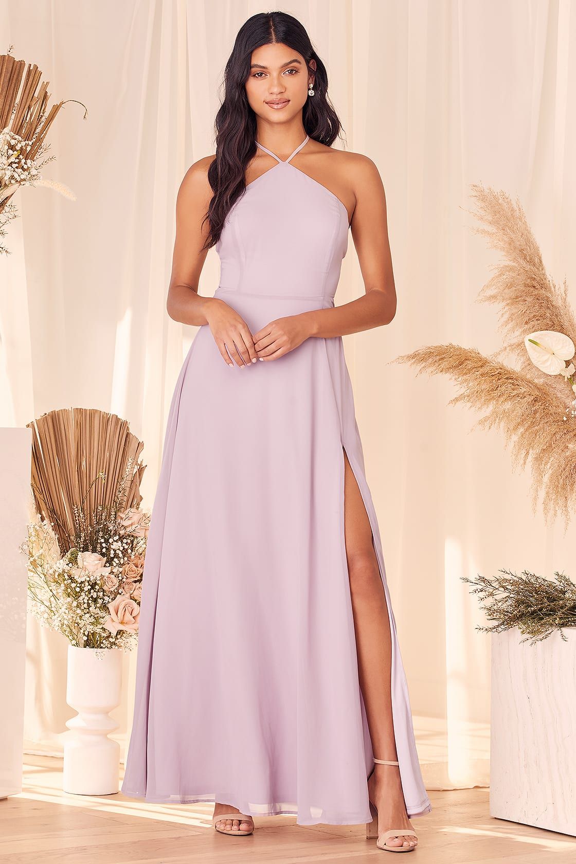 Magic in the Air Lilac Lace-Up Maxi Dress | Lulus (US)