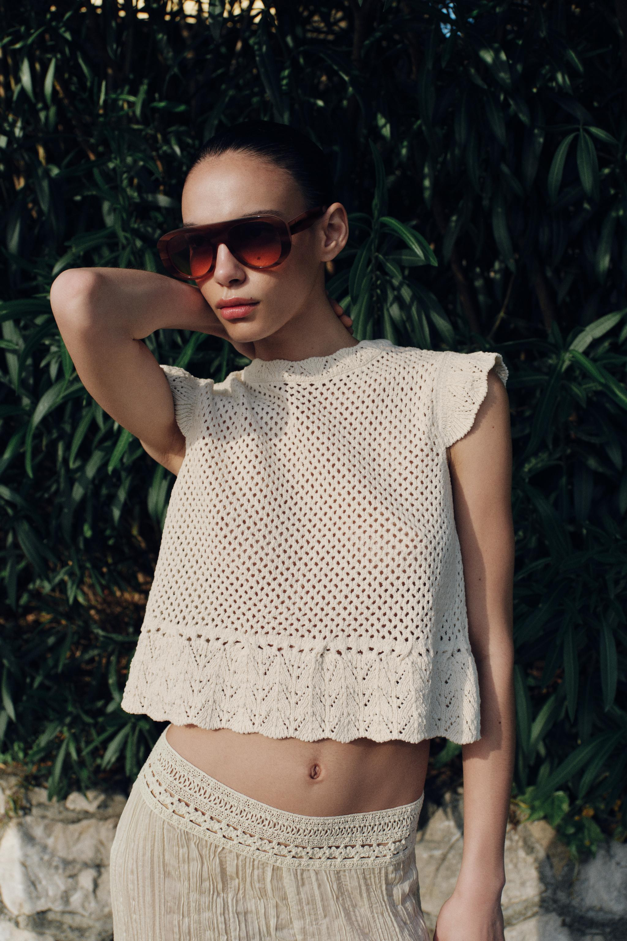CUTWORK KNIT TOP | Zara UK