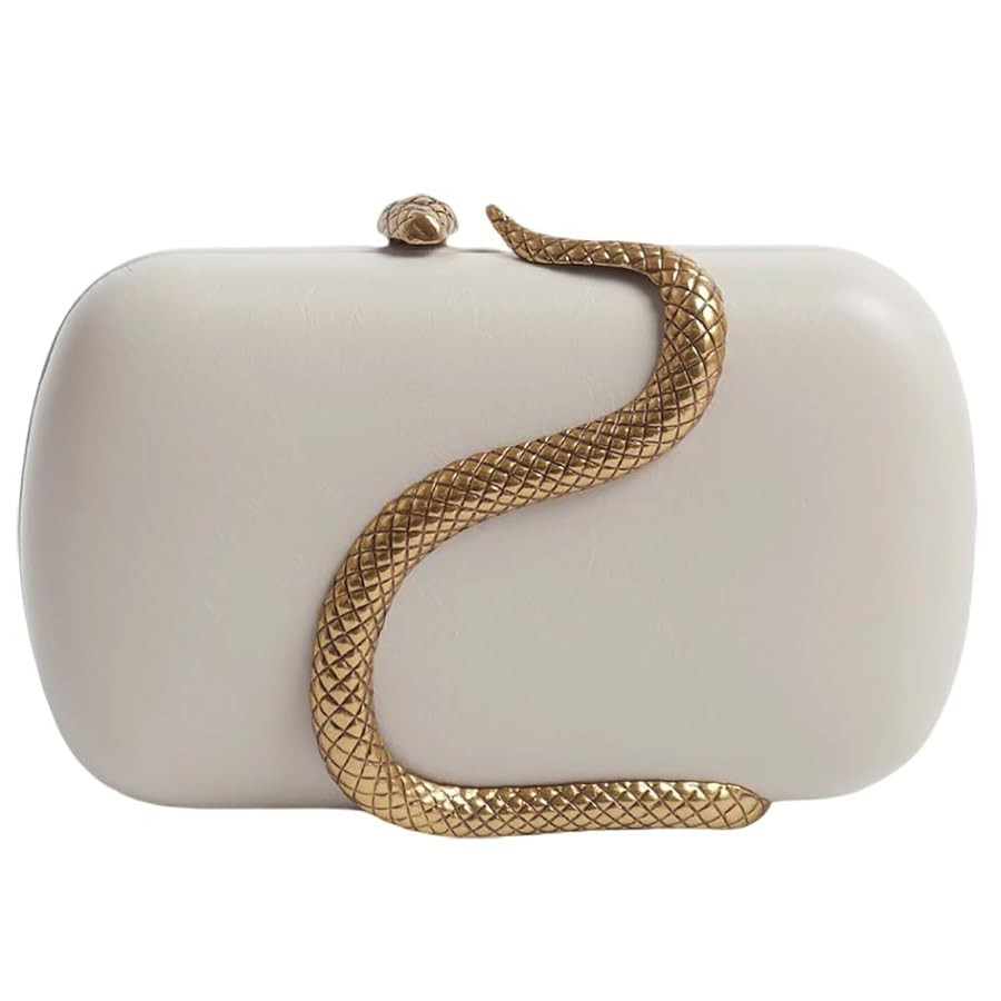 Women PU Trendy Novelty Snake Chain Crossbody Shoulder Bag Handbag Wedding Evening Bag Formal Clu... | Amazon (US)