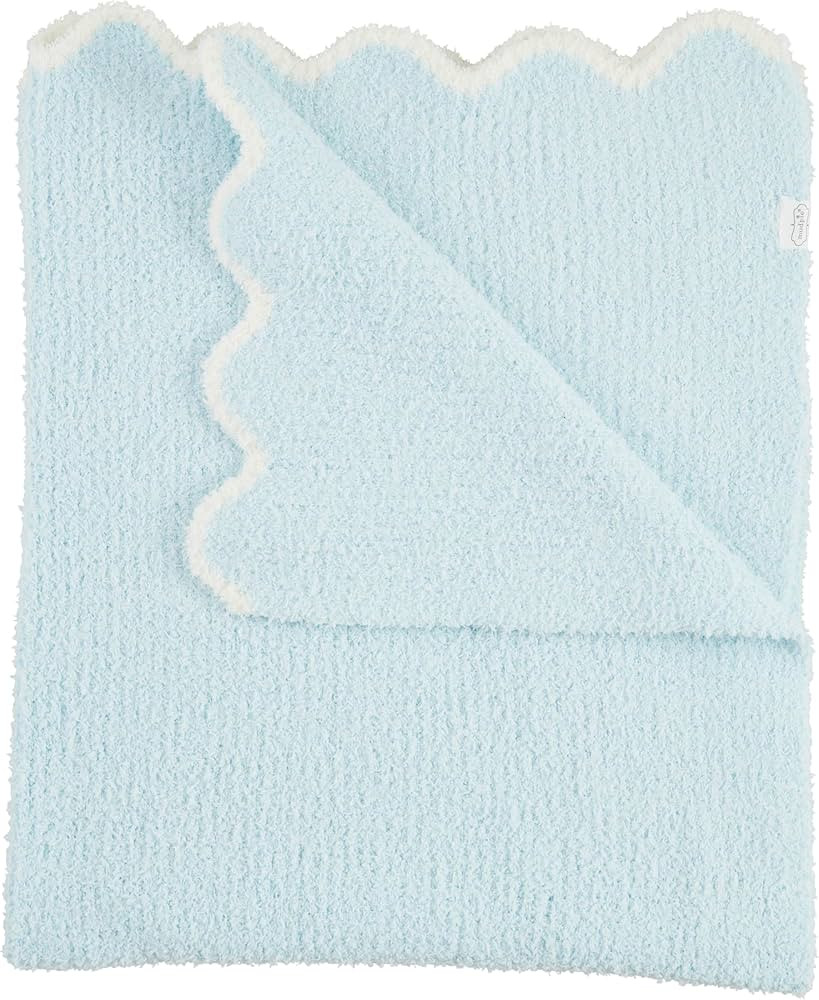 Mud Pie Children's Blue Scallop Chenille Blanket | Amazon (US)