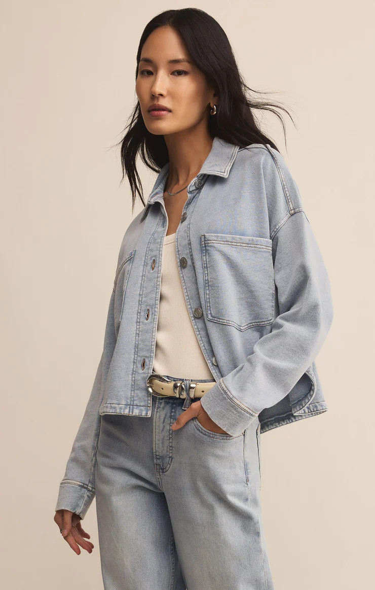 All Day Cropped Knit Denim Jacket | Z Supply