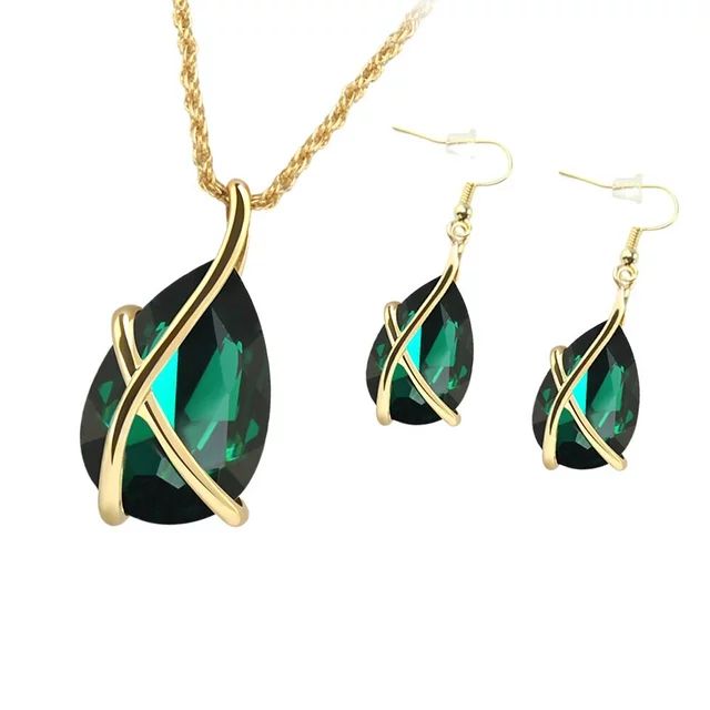 NUOLUX Necklace Ear Jewelry Drop Wedding Set Pendantzircon Rhinestone Earrings November Womens Em... | Walmart (US)