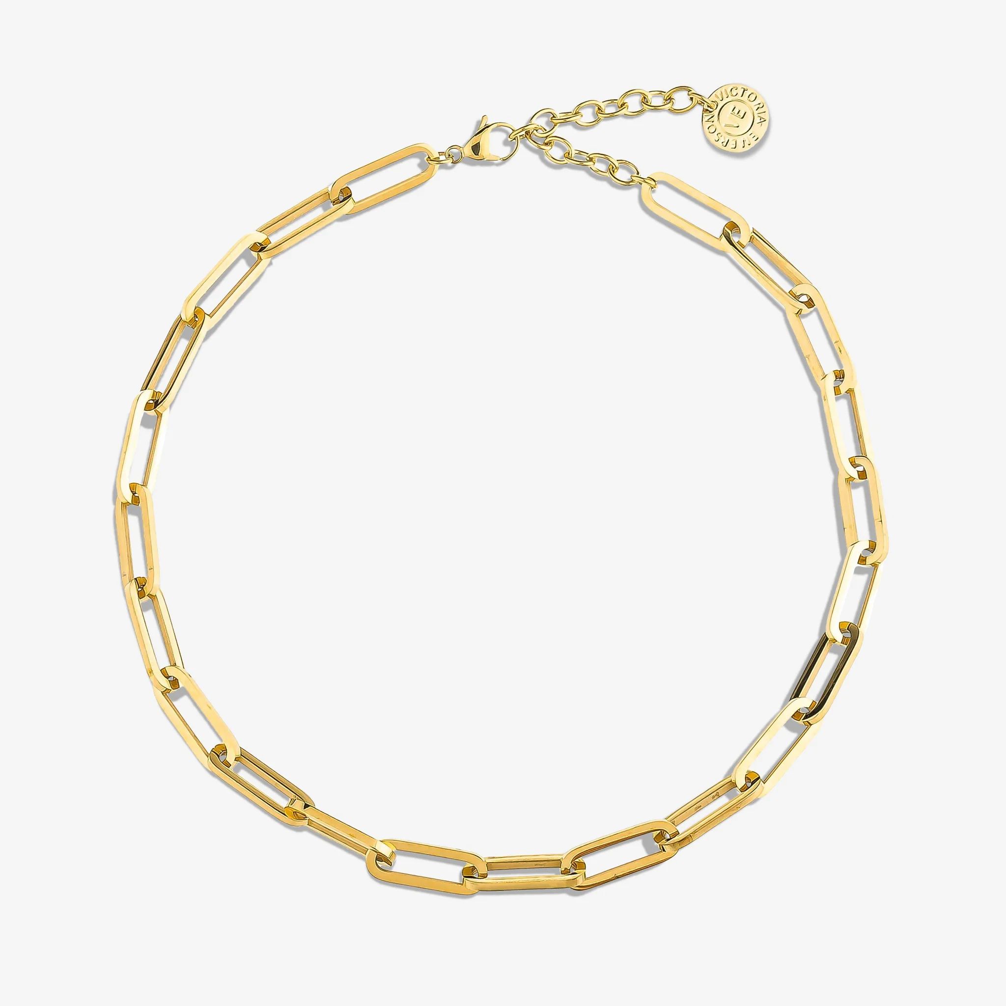 Paperclip Style Gold Necklace | Victoria Emerson