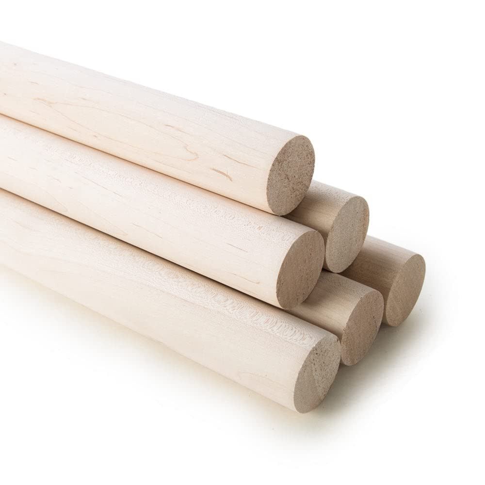 VENTRAL 3/4 Inch Maple Dowel Rod Sticks Unfinished Wood for Hobby Crafts Length 72" (1 Piece) Map... | Amazon (US)