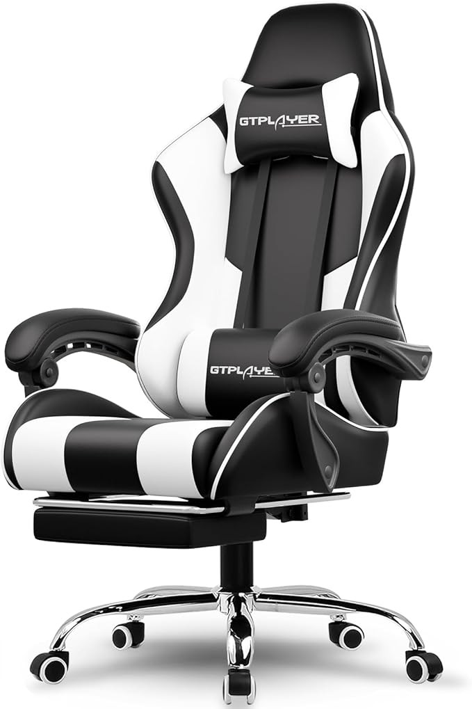 GTPLAYER Gaming Chair, Computer Chair with Footrest and Lumbar Support, Height Adjustable Game Ch... | Amazon (US)