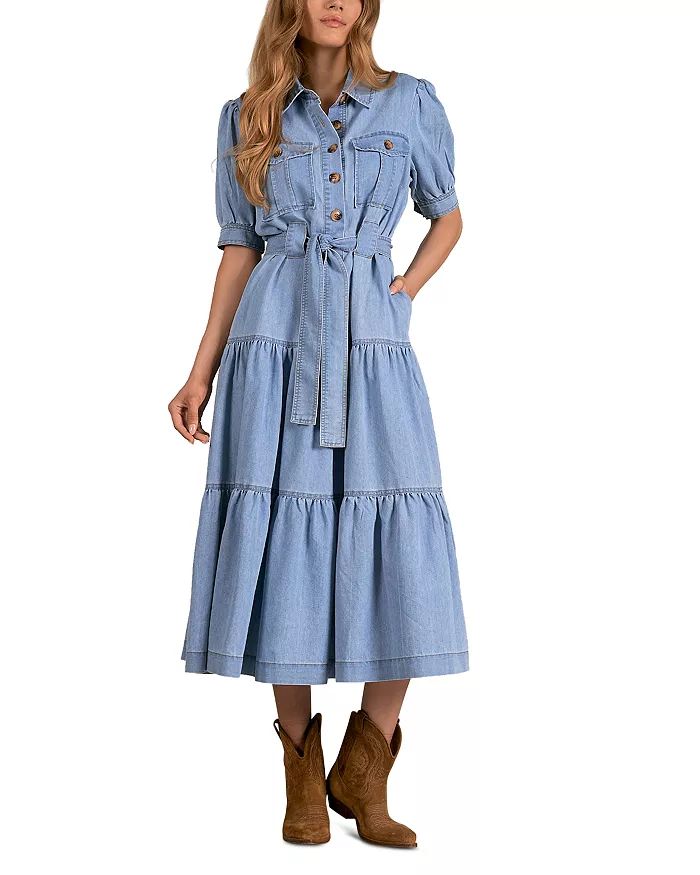 Cotton Denim Tiered Shirt Dress | Bloomingdale's (US)