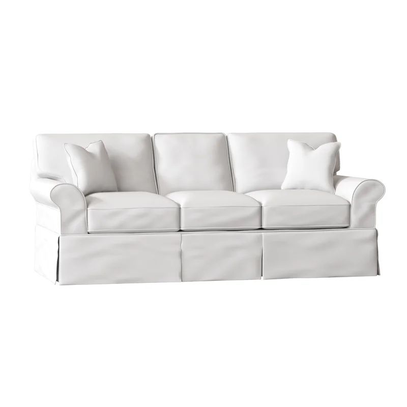 Lurdes 88'' Rolled Arm Slipcovered Sofa with Reversible Cushions | Wayfair North America