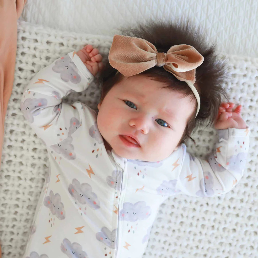 Cloudy Cuddles Zipper Footie | Caden Lane