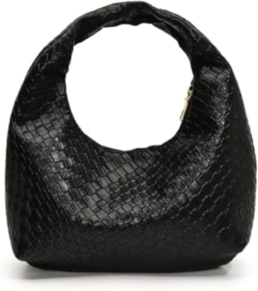 Shoulder Purses for Women Woven Leather Handbag Top Handle Hobo Bag Vintage Mini Tote Bag Slouchy... | Amazon (US)