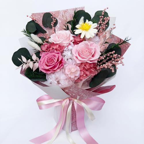 HUACHIPLUS Forever Flower Gifts for Mom: Romantic Mothers Day Flowers for Mom Wife Girlfriend Grandma-Preserved Rose Bouquets-Flowers for Delivery Prime on Anniversary Valentines Birthday (Pink) | Amazon (US)