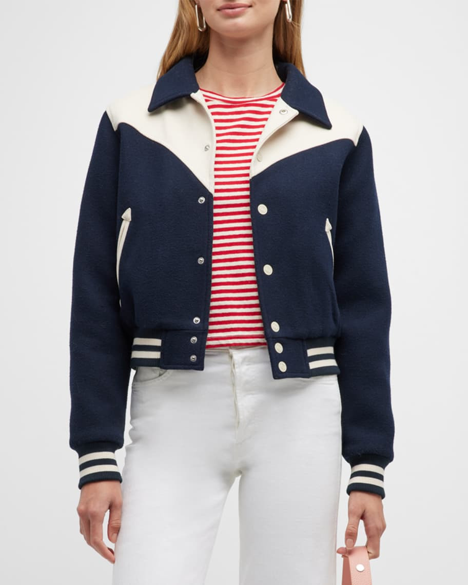 MOTHER The Western Varsity Bomber Jacket | Neiman Marcus