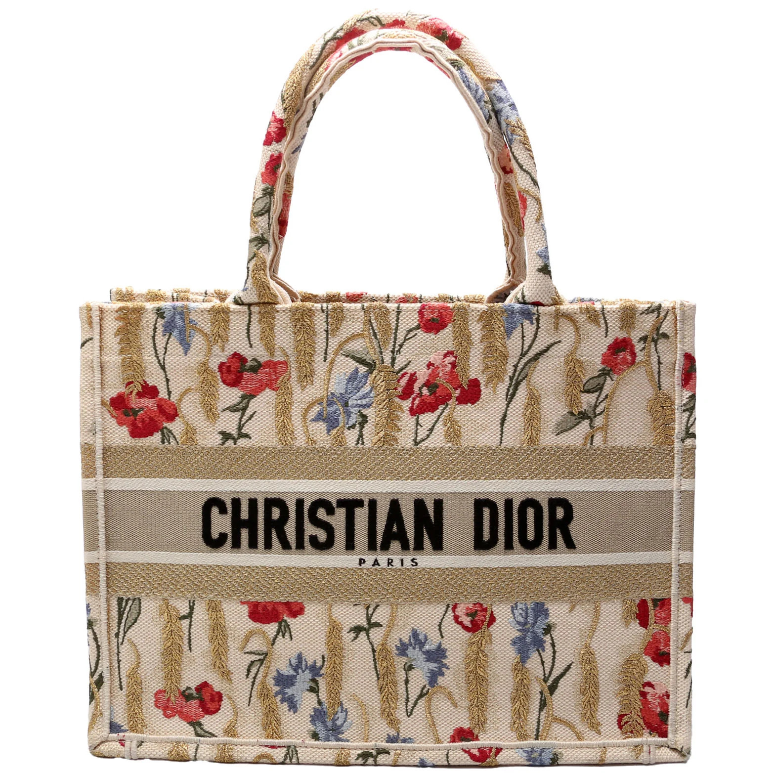 Book Tote Embroidered Hibiscus Medium | Keeks Designer Handbags