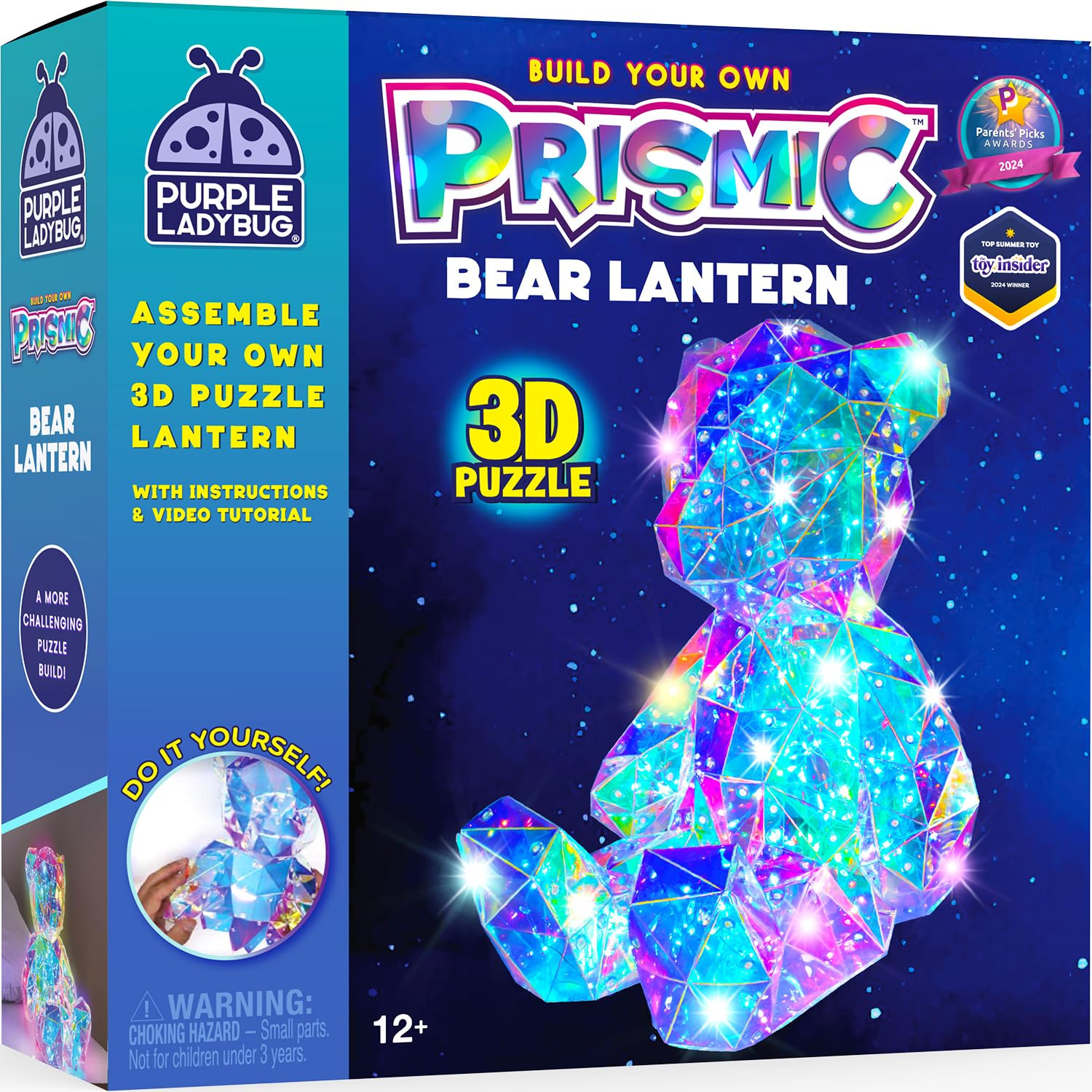 PURPLE LADYBUG Prismic 3D Bear Puzzle Nightlight - DIY LED Craft Kit for Kids & Teens, USB-Powere... | Amazon (US)