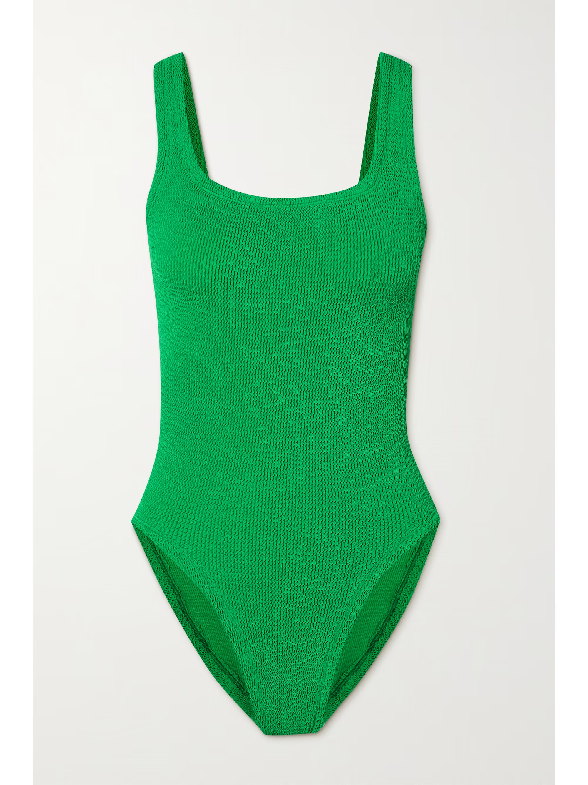 Emerald + NET SUSTAIN seersucker swimsuit | HUNZA G | NET-A-PORTER | NET-A-PORTER (US)