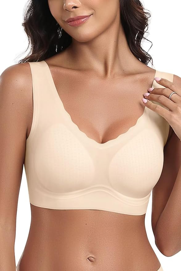 Vertvie Women Comfort Seamless Bras Wireless Push Up Pullover T-shirt Bras Full Coverage Bralette... | Amazon (US)