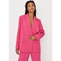 Hot Pink Tailored Double Breasted Blazer | Missguided (US & CA)