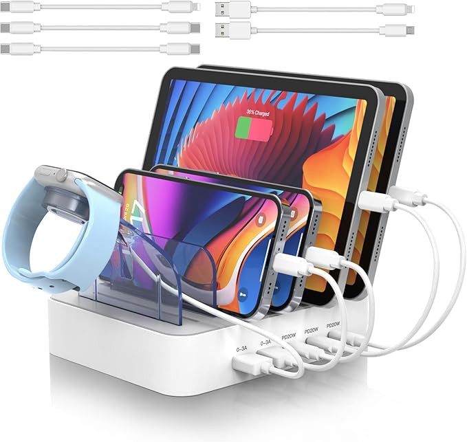 USB C Charger for Apple Devices, MSTJRY 90W 3 USB-C and 2 USB Charging Station for Multiple Devic... | Amazon (US)